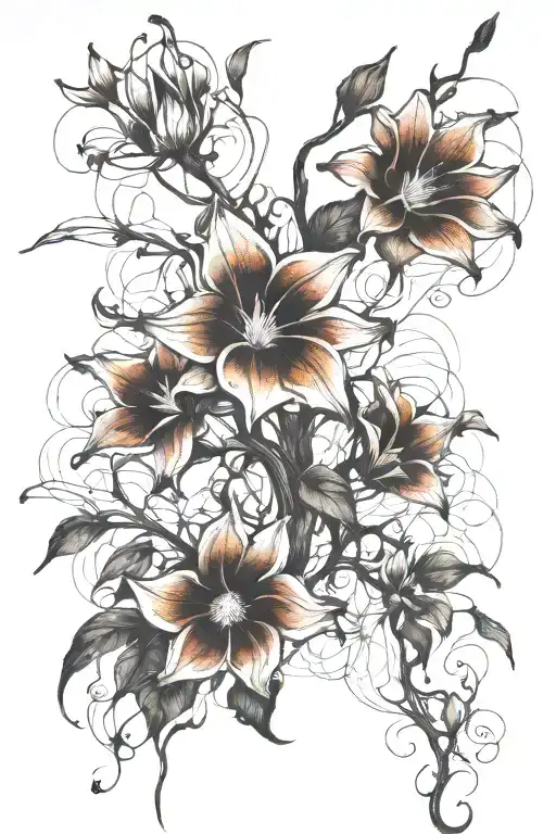 Long Thin Moonflower Vine