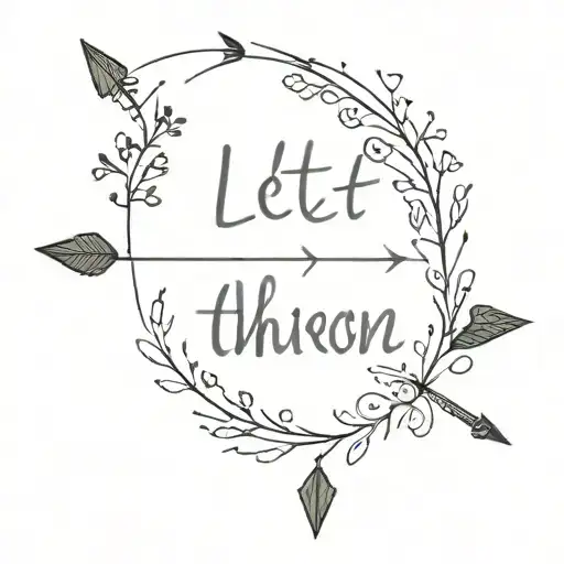 Unalome Arrow With Danelion And The Words Let Them