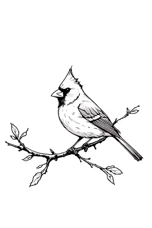 Cardinal On A Branch
