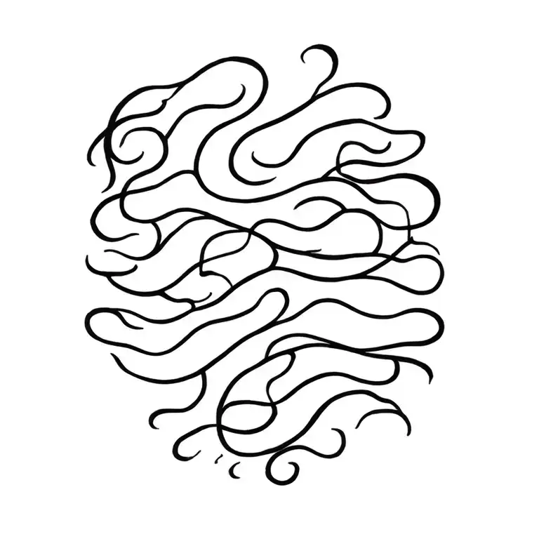 Horizontal Rows Of Waves Flowing