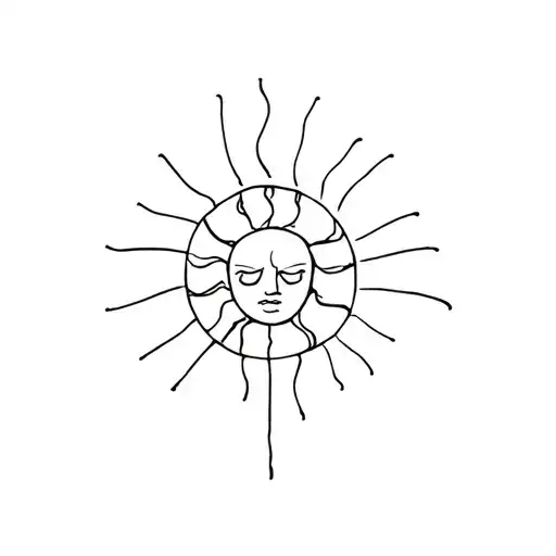 Simple Melting Sun With Mental Health