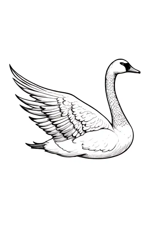 Swan Under The Wing Of A Goose