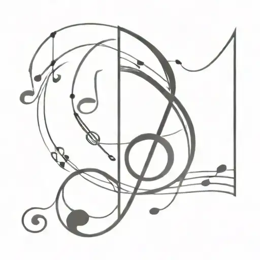 Abstract Popart Design Incorporating Musical Notes