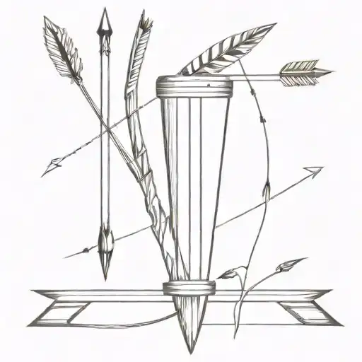 A Sleek Tattoo Of A Quiver Full Of Arrows With Roman Numeral Xviii Hidden Within The Design