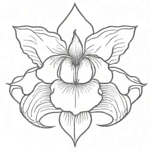 Iris Flower Blooming With A Egyptian Eye Surrounding It