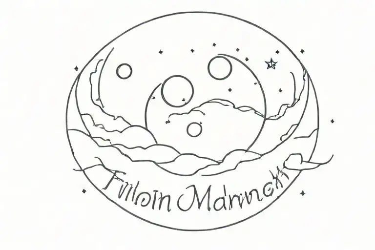 Minimal Moon With Moonlight Text