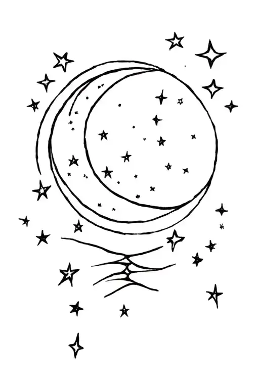 Moon And Stars Fighting The Sun