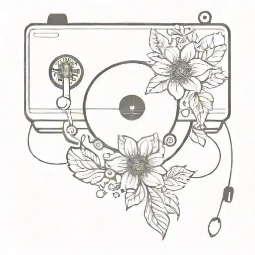 A Vinyl Record Player With Intricate Floral Details