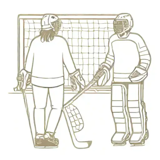 Hockey Goalie Father Daughter