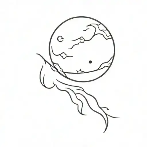 A Minimalist Tattoo Of A Moon