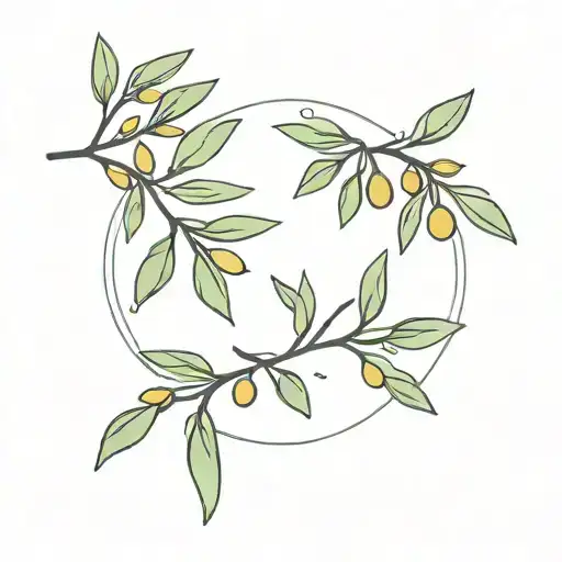 Olive Branch With The Sun Behind It