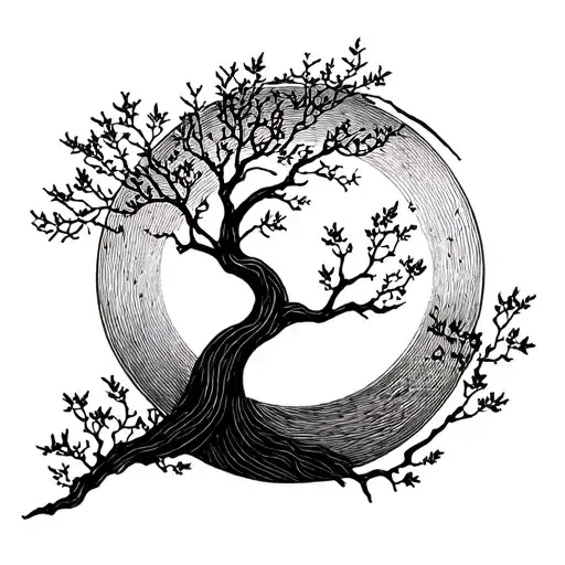 Enso Circle With Rowan Tree Growing