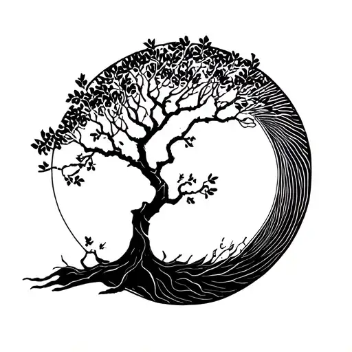 Enso Circle With Rowan Tree Growing