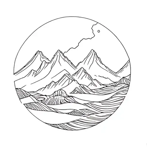 Tiger Map Mountain Water Waves