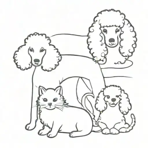 Poodle Dog And Cat Sitting