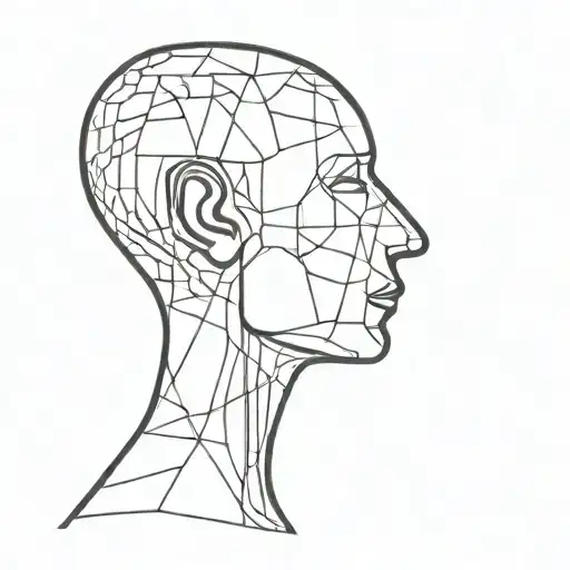 Tattoo Of Abstract Human Figure Based On Sculptures Of Henry Moore