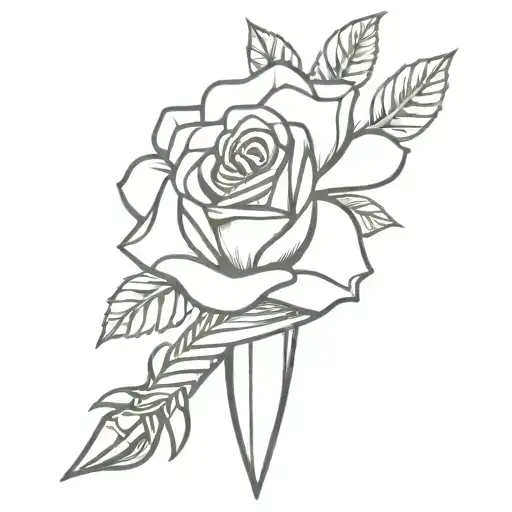 Dagger With Snake And Rose Entertwined