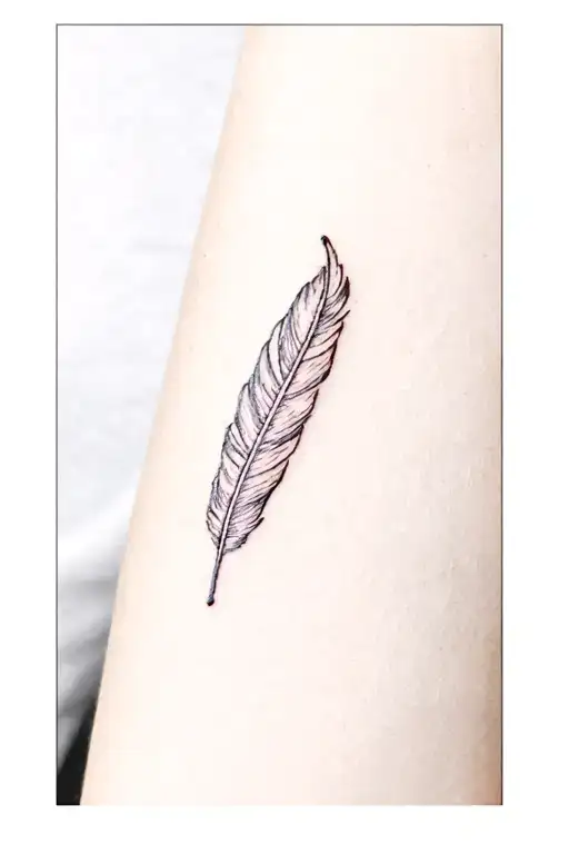 Embroidered Feather Forearm Diagonal Wrap