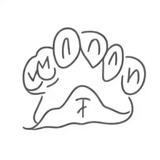 Black Dog Pawprint With White Letters Mm In The Middle