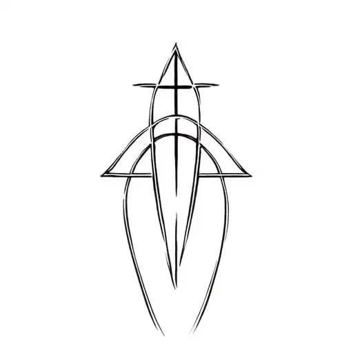 Christian Cross And Triskel Symbol