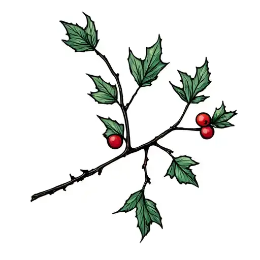 Juniper Tree Single Branch With A Few Berries Simple No Background