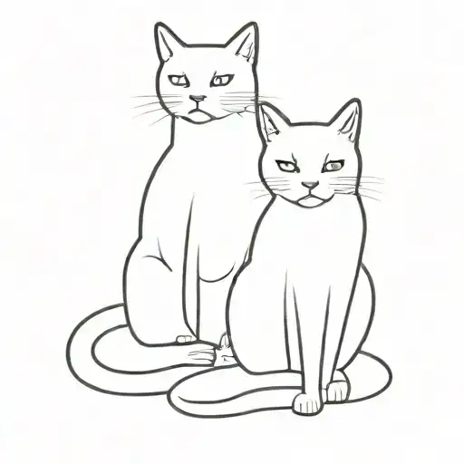 Two Black And White Cats