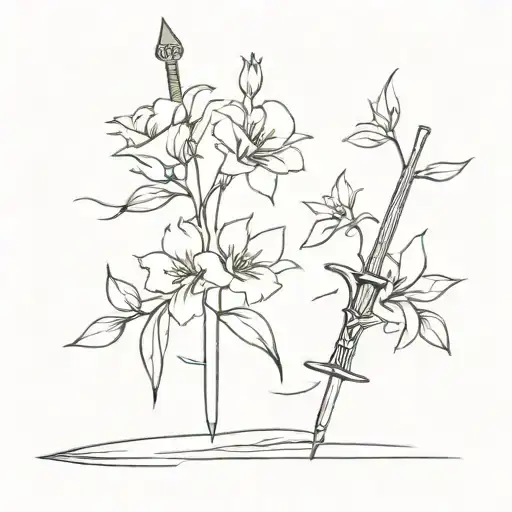 Sword With Flowers Growing