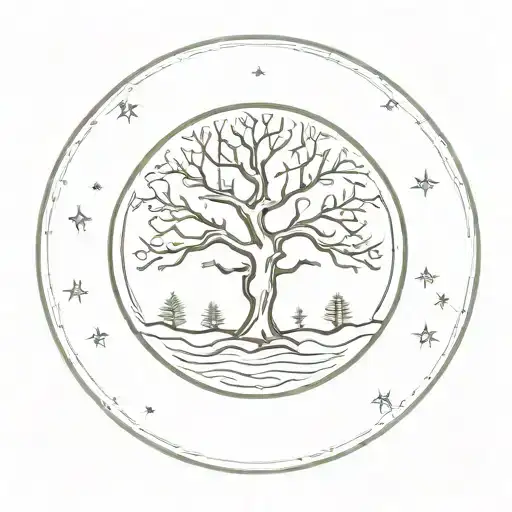 Tree In A Circle Winter