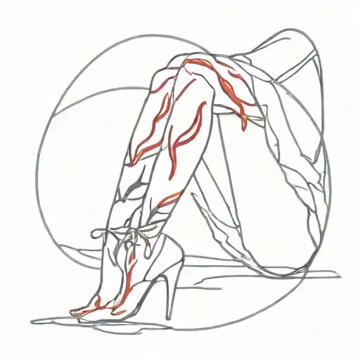 Red Pepper Line Tattoo Wearing A Pantyhose