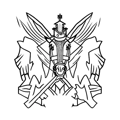 Lithuanian Knight On A Horse With Falg