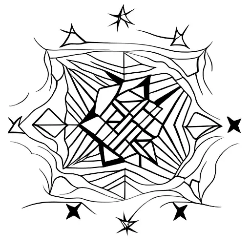 3 Mountains Moon And 4 Stars