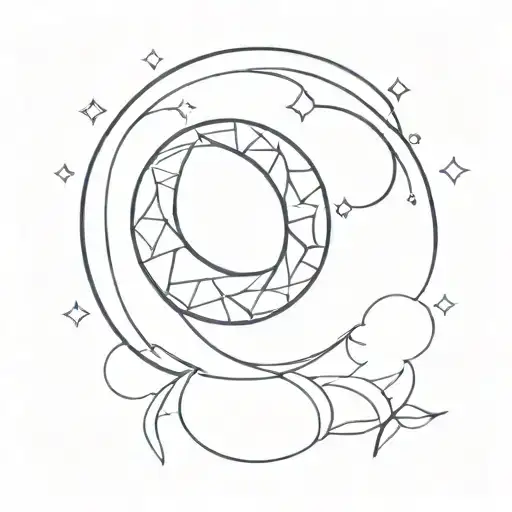 A Crescent Moon With Intricate Geometric Patterns Inside