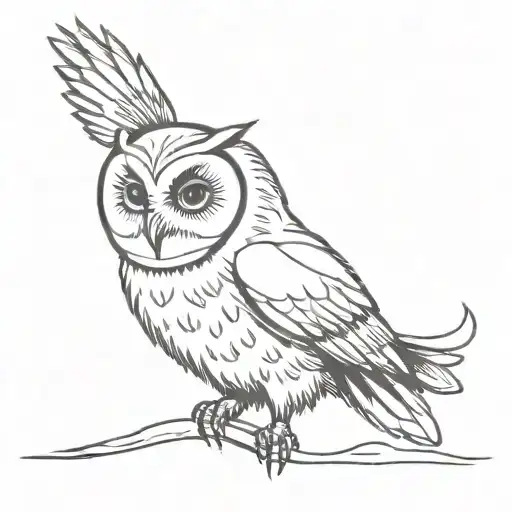 Flying Owl With Claws Outstretched