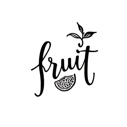 The Word Fruit In Cursive