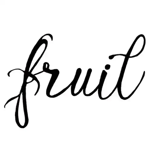 The Word Fruit In Cursive No Pictures