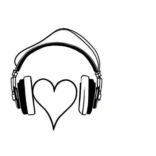 Heart With Headphones Listening To Music