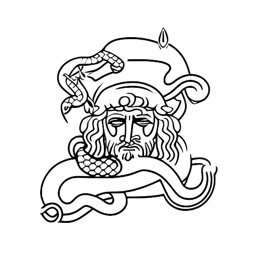 Greek God With Snake