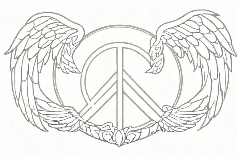 Peace Sign With Angel Wings