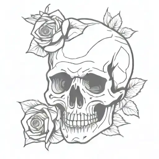 Skull And Rose