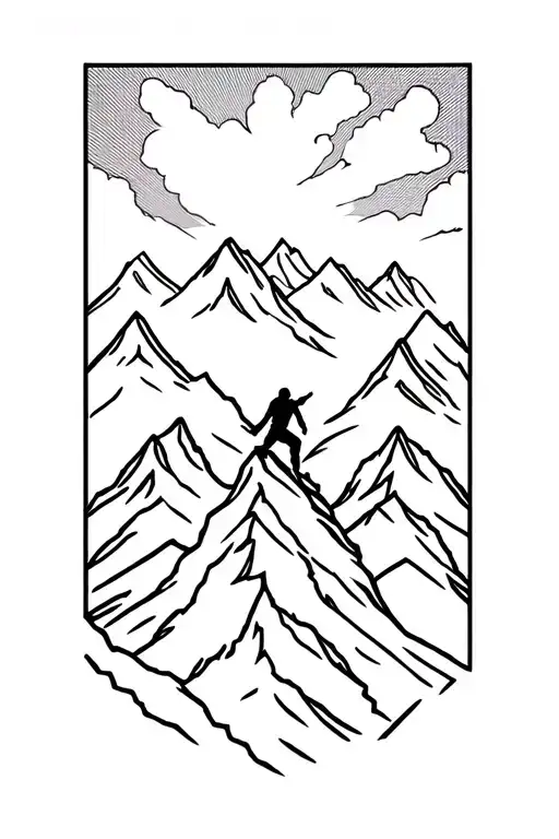 Montains Climber Reaching