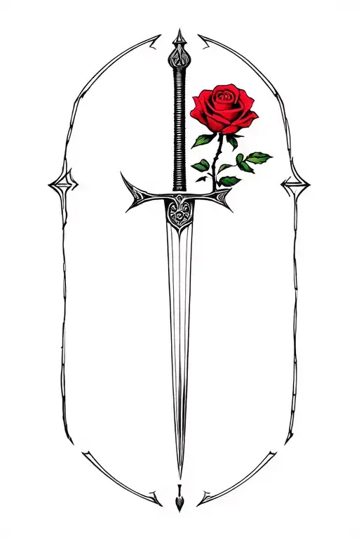 Rose Growing Clock Face Sword Katana