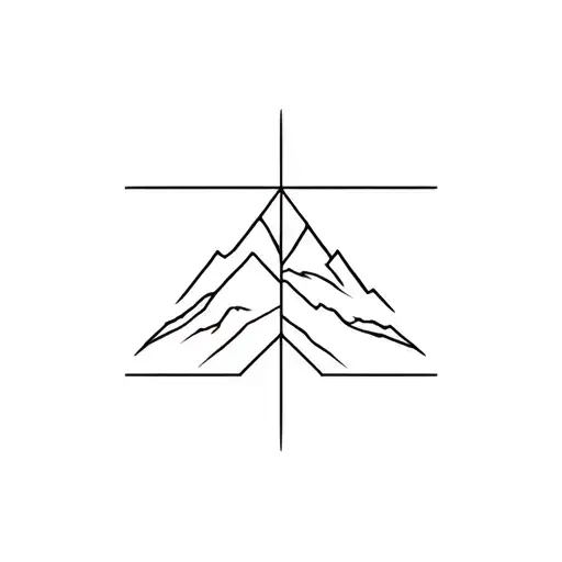 Abstract Geometric Mountain Range