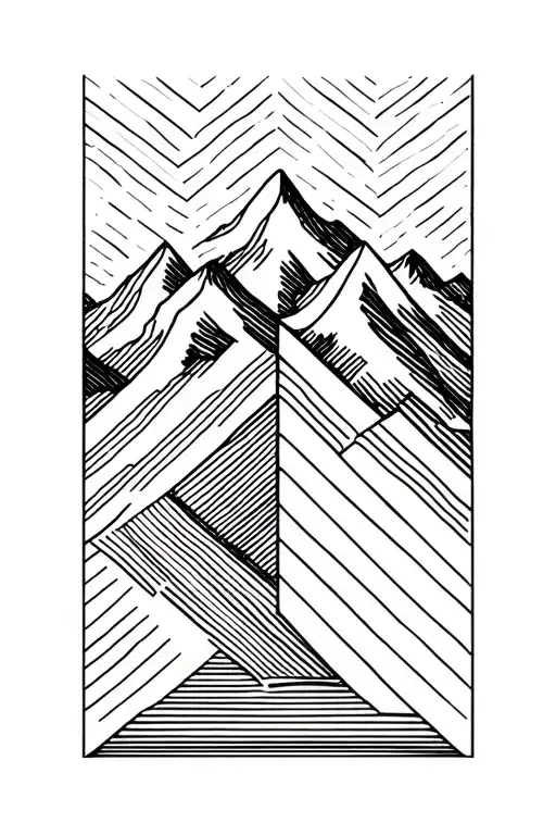 Abstract Geometric Mountain Range