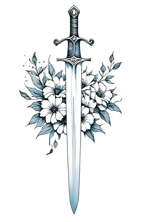 Sword And Flowers For A Man