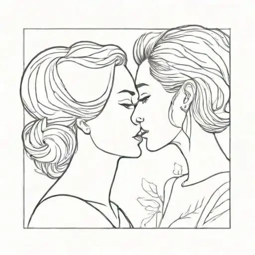 Faces Mother And Daughter In Side Profile