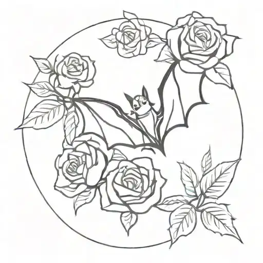 Bat And Roses