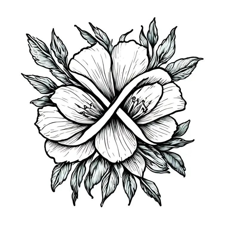 Infinity Sign Integrated In Freesia Flower