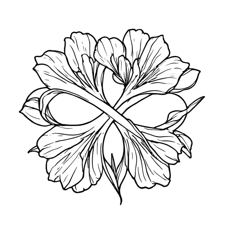 Infinity Sign Integrated In Freesia Flower
