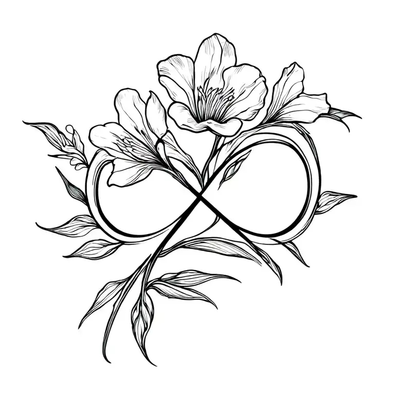Infinity Sign Integrated In Freesia Flower