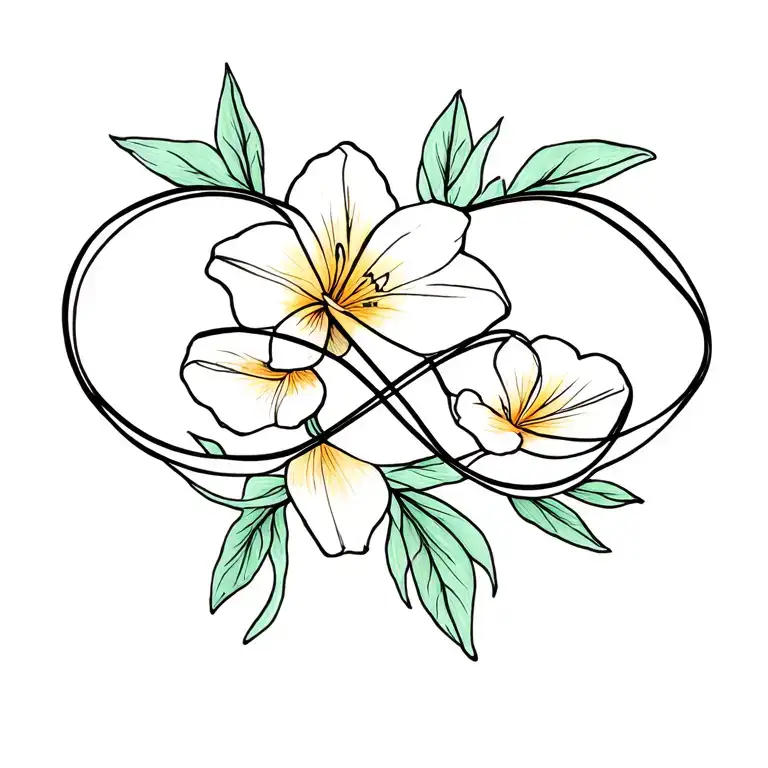 Infinity Sign Integrated In Freesia Flower